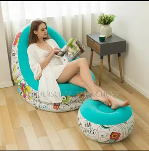 New Creative Study Inflatable Lazy Sofa With Foot Stool .