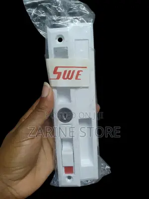Sliding Door Lock White in Color and Made of Steel