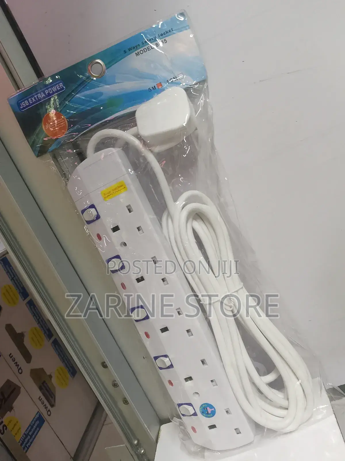JSB Extra Power Extension 5 Ways Corded 5m Surge Protection