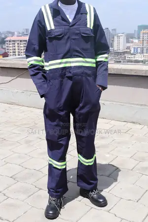 Overall Navy Blue Reflective Work Pants