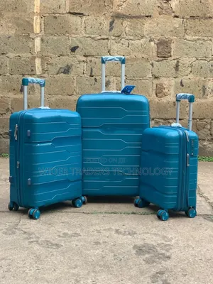 *3 in 1 Unbreakable PP Rubber Suitcase Blue/Gley