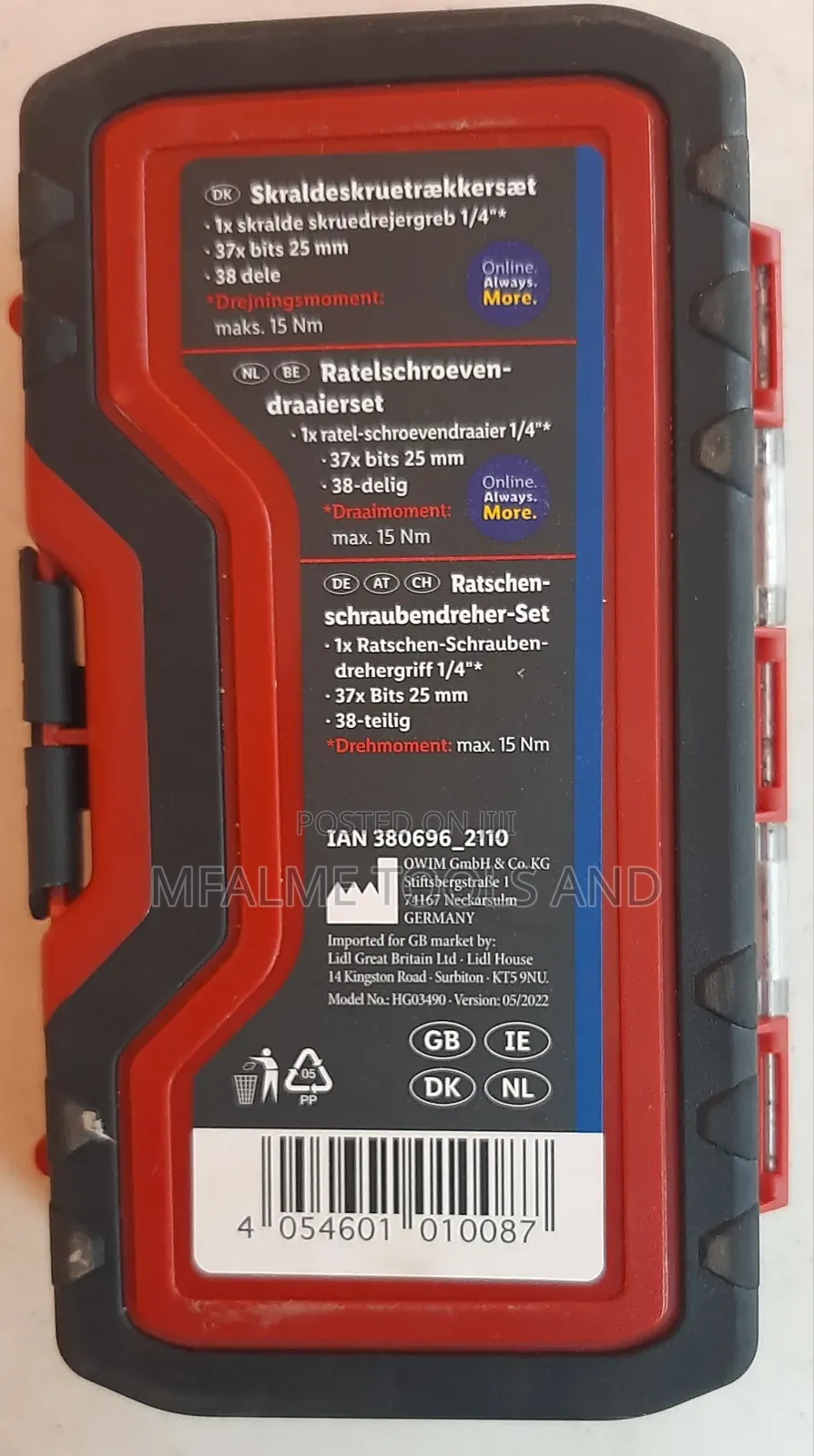 Ratcheting Screw Driver Set New Genuine Parkside Ex-Uk
