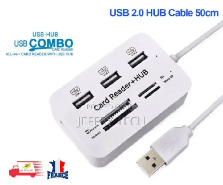 3 Pro Duo High Speed SD/MMC/M2/MS USB Hub Combo 2.0 Ports, M