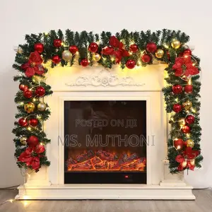 2.7meters Christmas Garland With Lights , Balls Flowers