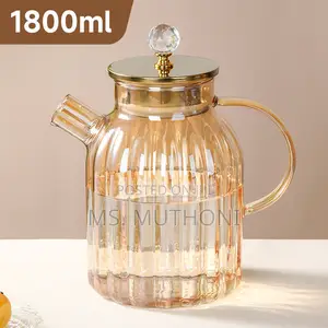 Amber Pumpkin Stripped Teapot*