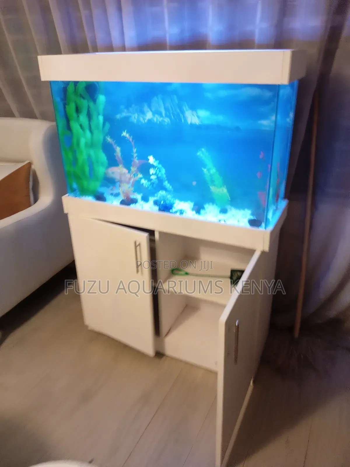 White Aquarium With Storage Unit
