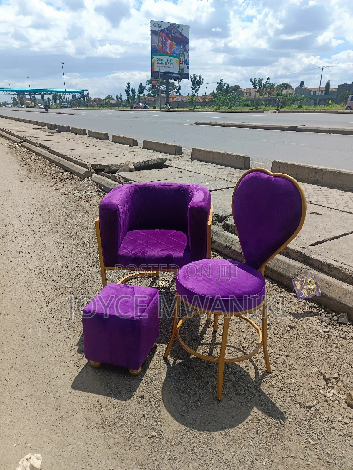 Manicure Seats and a Pouf 