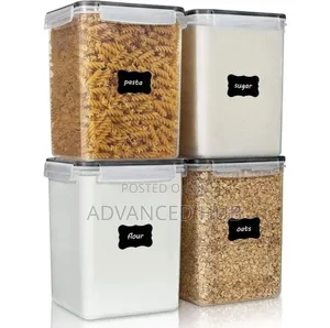 4pc Airtight Food Storage Containers With Stickers+Pen ,Cups