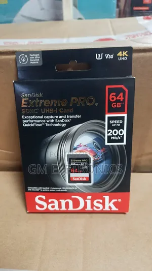 64gb Extreme Pro SDXC Uhs-I Memory Card–C10, U3,V30, Uhd