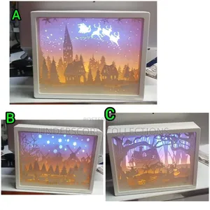 *Creative 3d Paper Carving Light Ornaments Led Table Lamp.