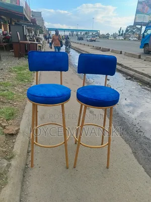 Counter Stool, or Bar Stool, Blue Colour 