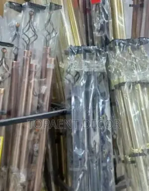 Brown, Black and Gold Adjustable Window Curtain Rods