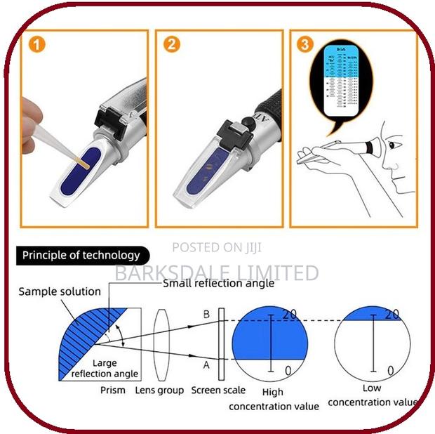 Brix 3-in-1 Sugar Honey Refractometer Meter Moisture - thumbnail 6
