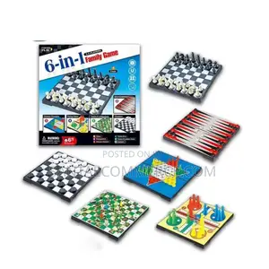 6 in 1 Chess Checkers Family Board Game Set