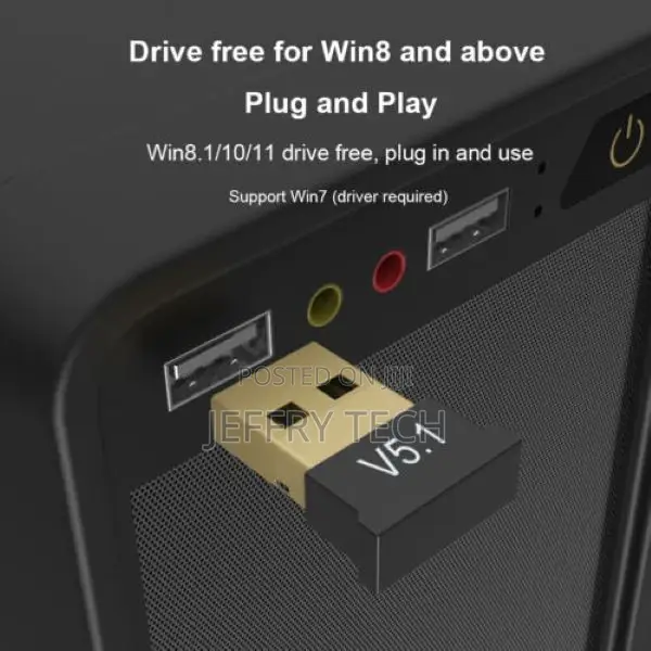 Bluetooth USB Drive V5.1 Mini Wireless Dongle Adapter PC Win