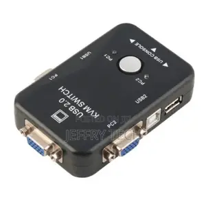 2 Port USB KVM VGA Switch With 2 Set Cable for Mouse Keyboar