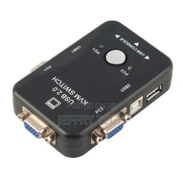 2 Port USB KVM VGA Switch With 2 Set Cable for Mouse Keyboar