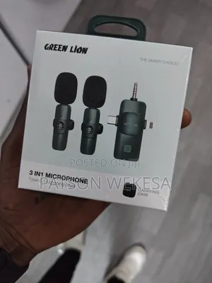 Green Lion 3 in 1 Wireless Microphone – Black