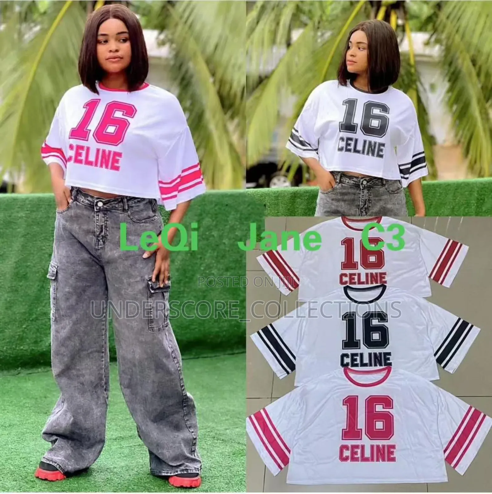 Crop Top Jersey's.Size M-Xl