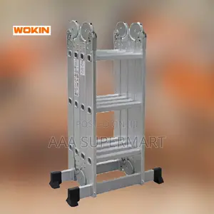 Wokin 682643 Foldable Aluminium Ladder 4X3 (Max Height 3.5M)