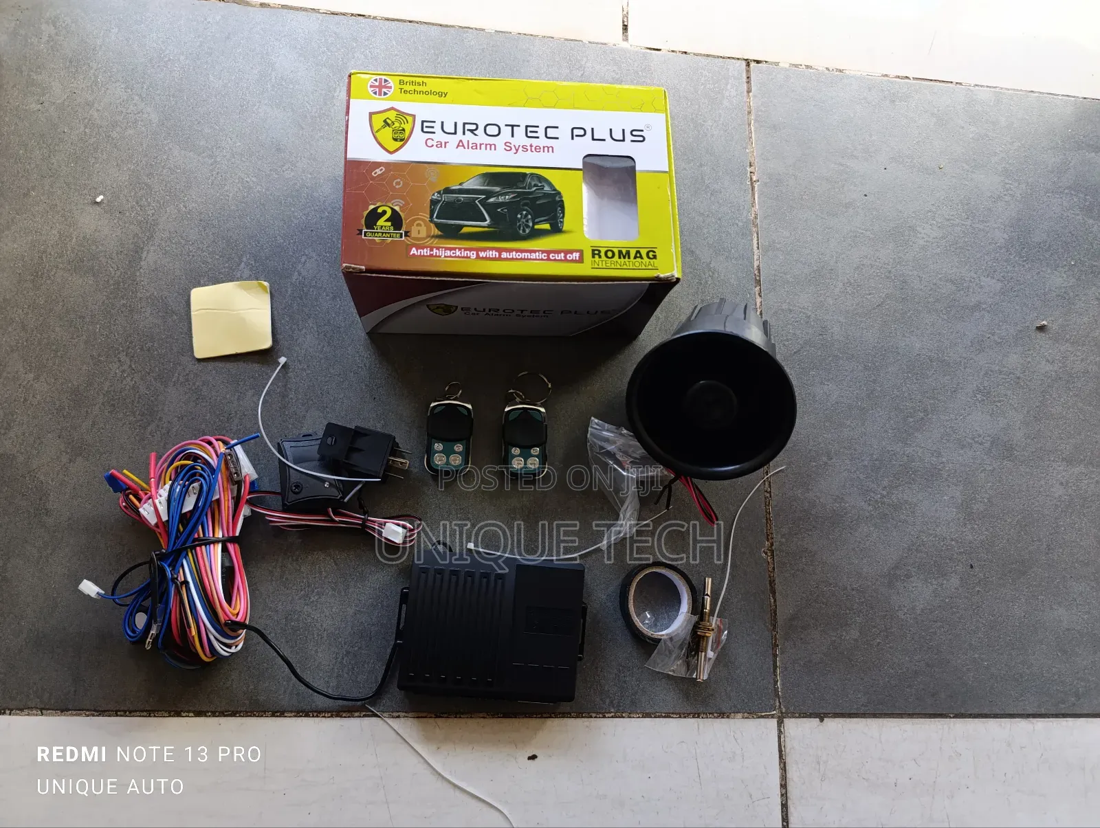 Eurotec Car Alarm With Anti-Theft Cut-Out System