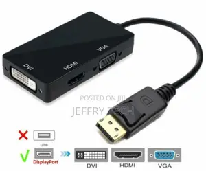 3 in 1 Displayport DP Male to HDMI/DVI/VGA Female Adapter Co