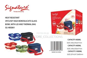3 PCS Glass Lunch Box With Thermal Bag ((SG-HBSB-01)