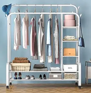 Minimalist Steel Rack With Shoe Shelf
