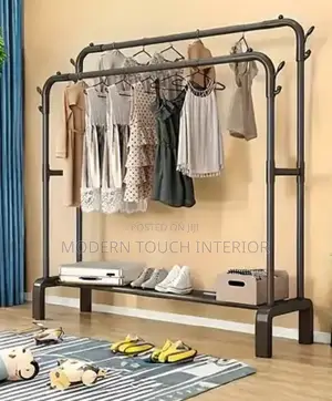 Portable Cloth Rack With Convenient Shoe Storage