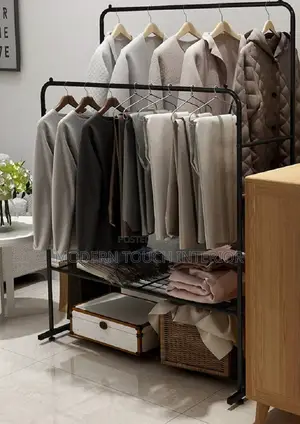 Heavy-Duty Multipurpose Cloth Rack With Shoe Shelves