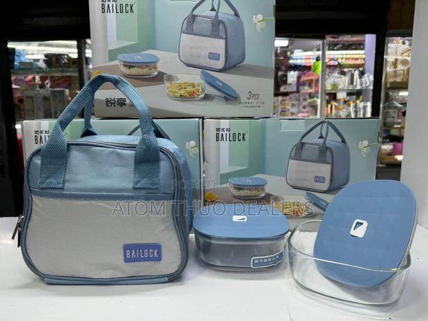 *3PCS /Set Insulated Lunch Bag 2pcs Glass Microwave - main view
