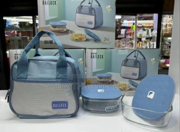 *3PCS /Set Insulated Lunch Bag 2pcs Glass Microwave - thumbnail 2