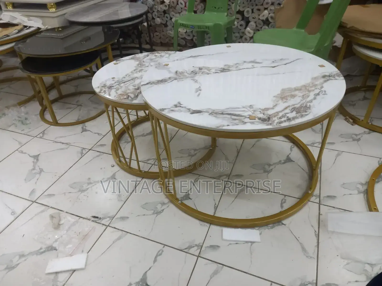 Luxury Pure Marble Top Nesting Coffee Table