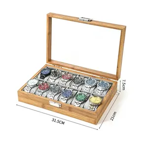  *12 Slots Wooden Watch Organizer* 
 *
