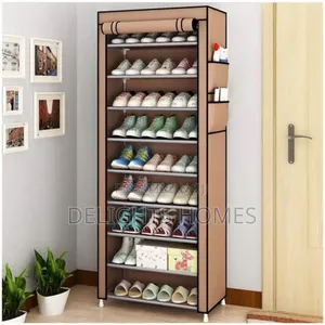 10 Tier Dustproof 27 Pairs Shoes Rack. -Haw