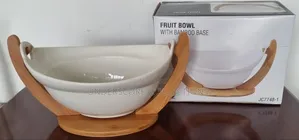 *Ceramic Fruit Bowl on Bamboo Base *Medium 28cm JC7748-2