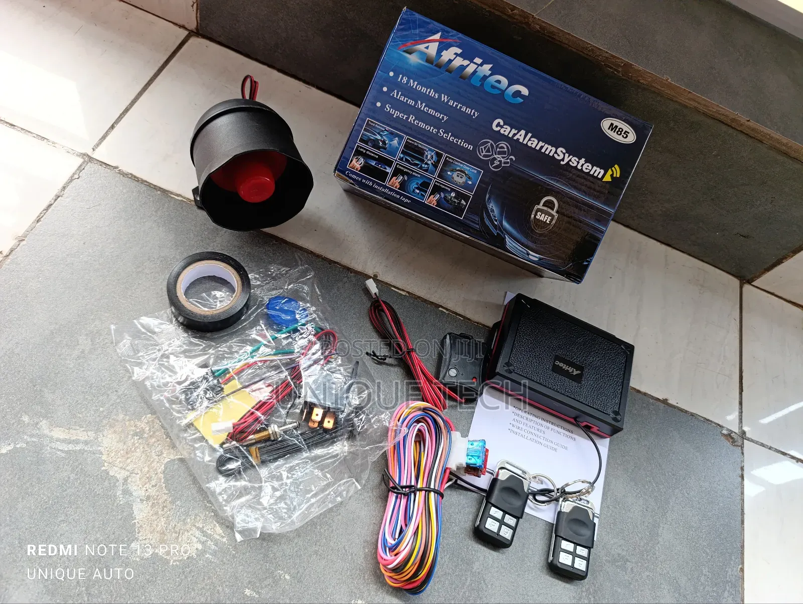 Advanced Afritec Car Alarm –No Cut Out