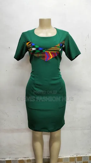 Emerald Green Fitting Ankara Dress