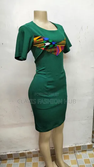 Emerald Green Fitting Ankara Dress