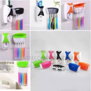 Toothpaste Dispenser With Toothbrush Holder