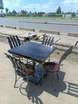 Wooden Restaurant Set, With Powder Coated Frame 