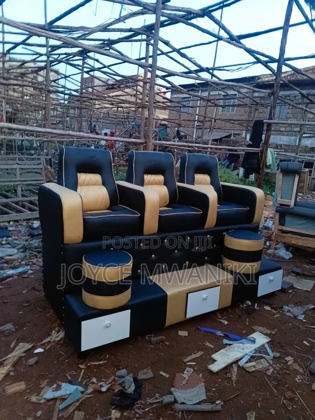Pedicure 3 Seater, With Partitions 
