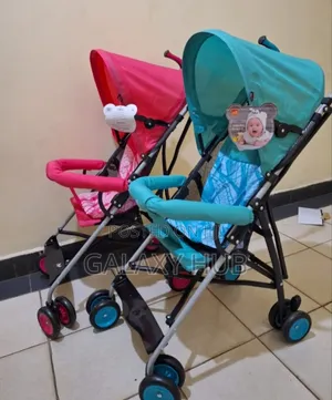 Red and Blue Baby Stroller