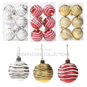 *6pcs New Plastic Christmas Ball 6cm Abnormal Balls.