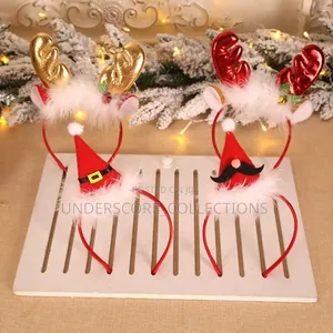 *Christmas Headband Xmas Elk Horn Bell Sequins .