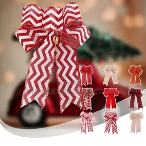 *Christmas Glitter Ribbon Bows Large Mesh Bowknot Christmas.