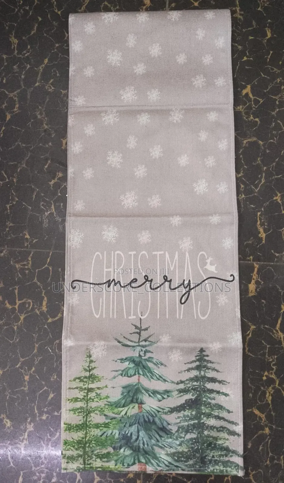 *Christmas Table Runner Xmas Linen Table Cover.
