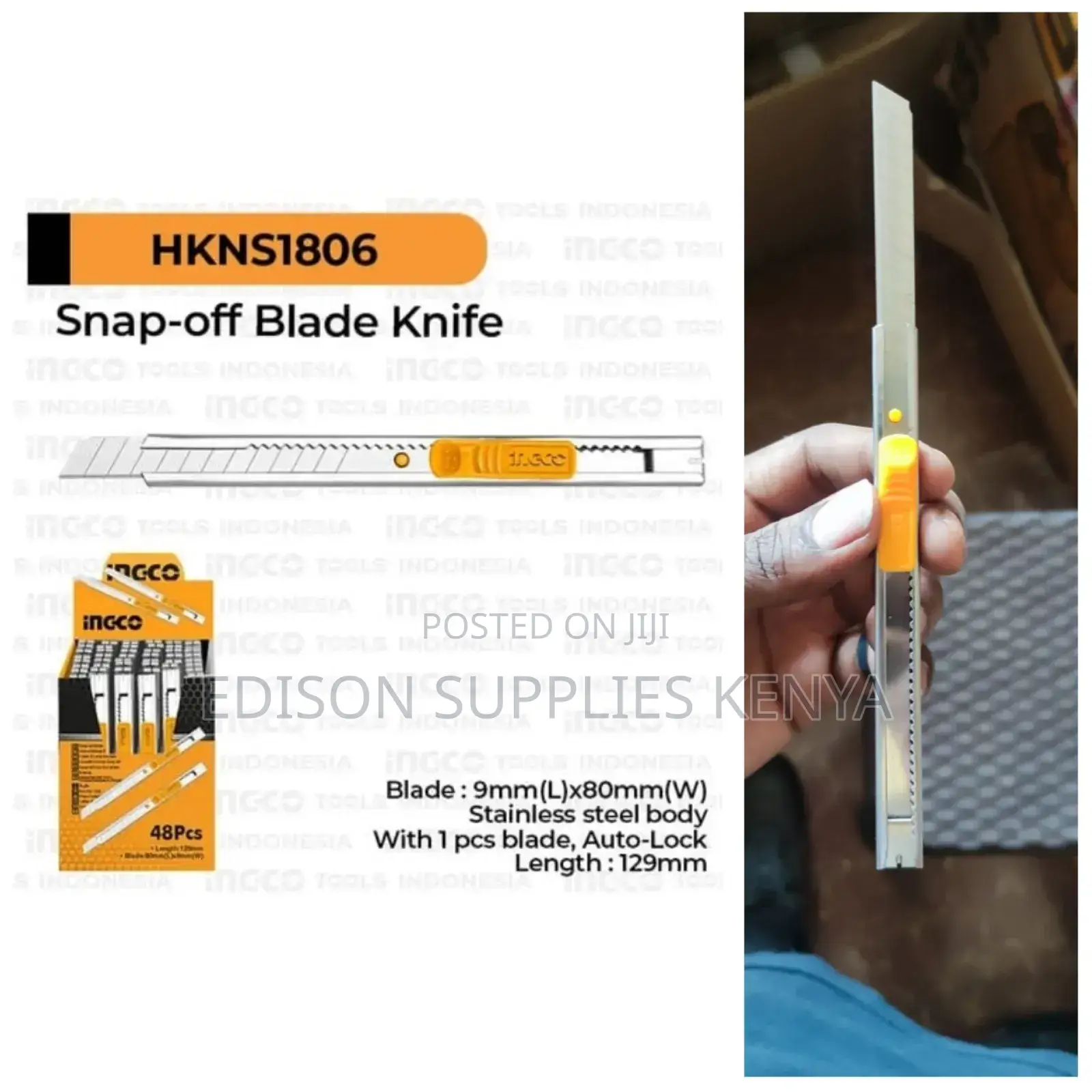 Utility Knife Thin Slim INGCO Snap-off Blade