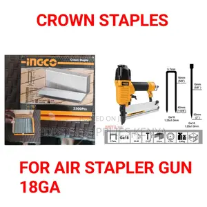 Ingco Crown Staples Pins for Air Stapler Guns 18GA 25mm/40mm