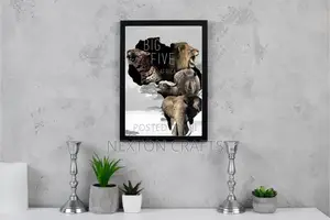 Big Five Frame African Arwork Size A2 Picture